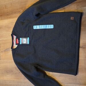 Coleman Mens Gray Snap Sherpa Fleece Lined Henley Thermal Shirt Size L